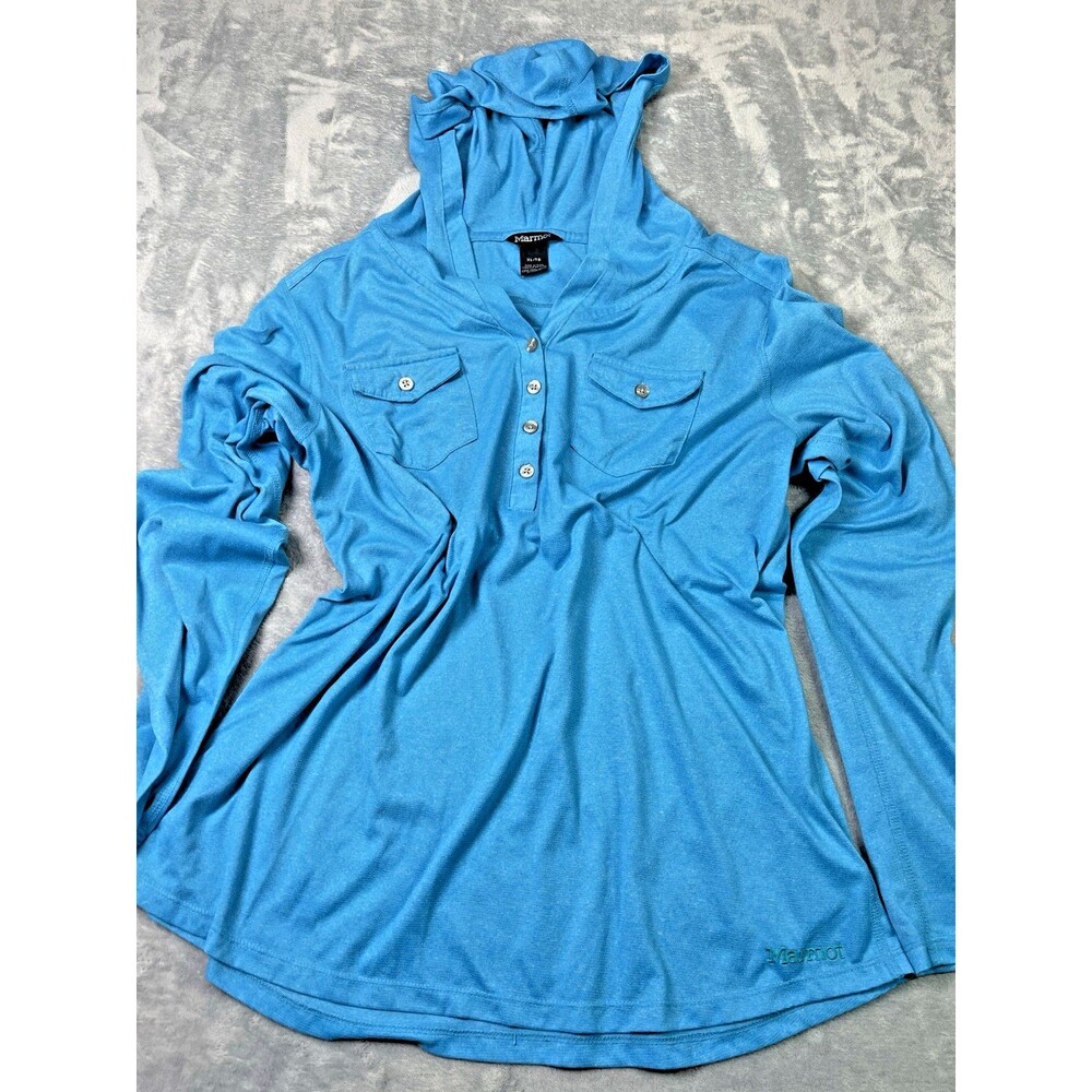 Marmot NWOT long sleeve roll tab hooded womens performace shirt sz XL athleisure